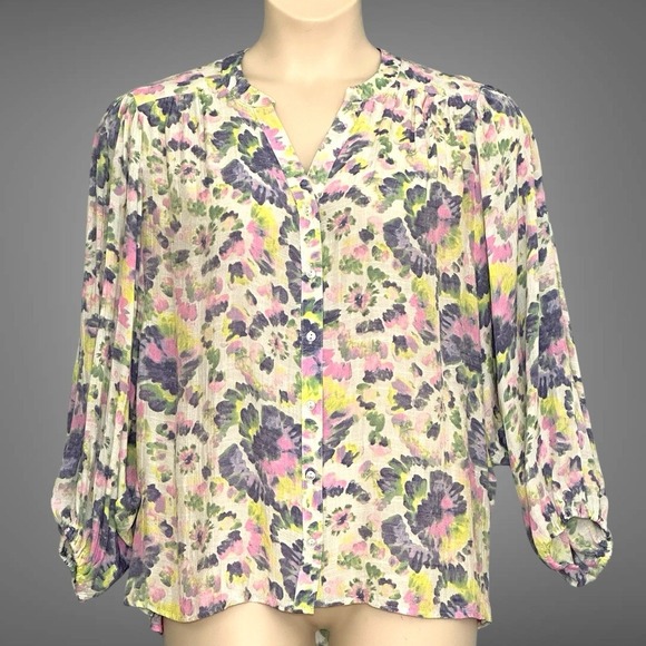 Zac & Rachel Women Top XL Purple Watercolor Abstract Lightweight Whimsical Fairy - Picture 1 of 15